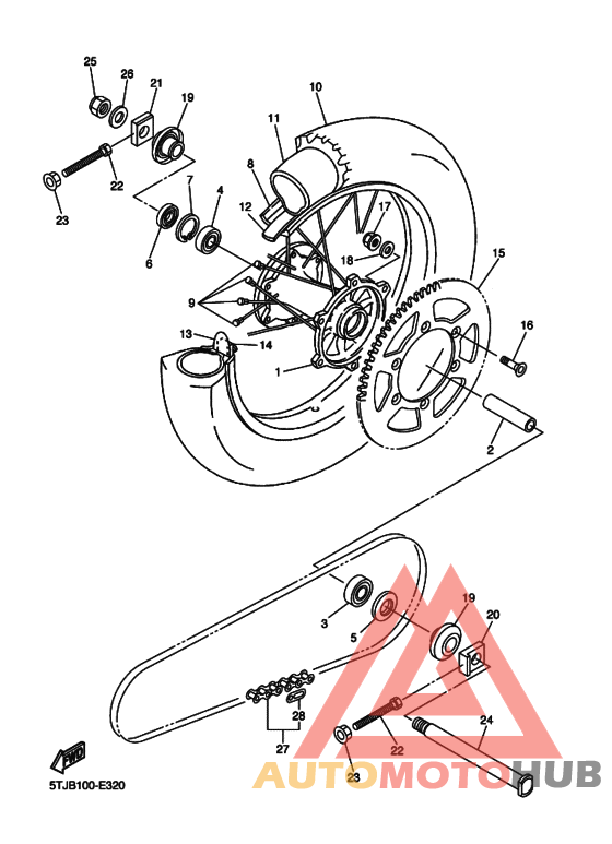 Rear wheel complete assy