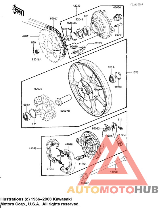 Rear wheel/hub/brake/chain
