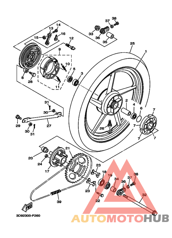 Rear wheel complete assy