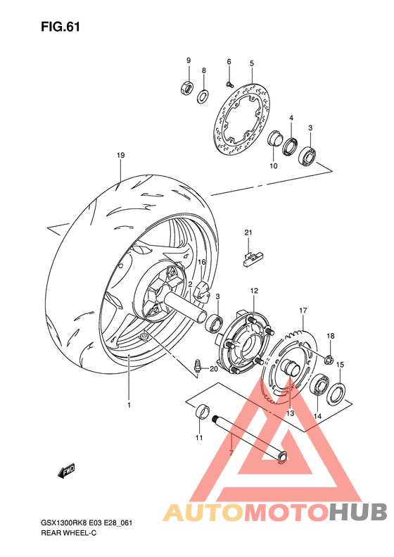 Rear wheel complete assy