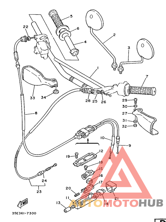 Steering handle. cable