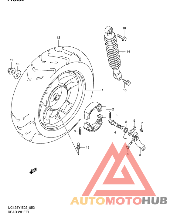 Rear wheel complete assy