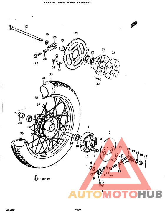 Rear wheel complete assy