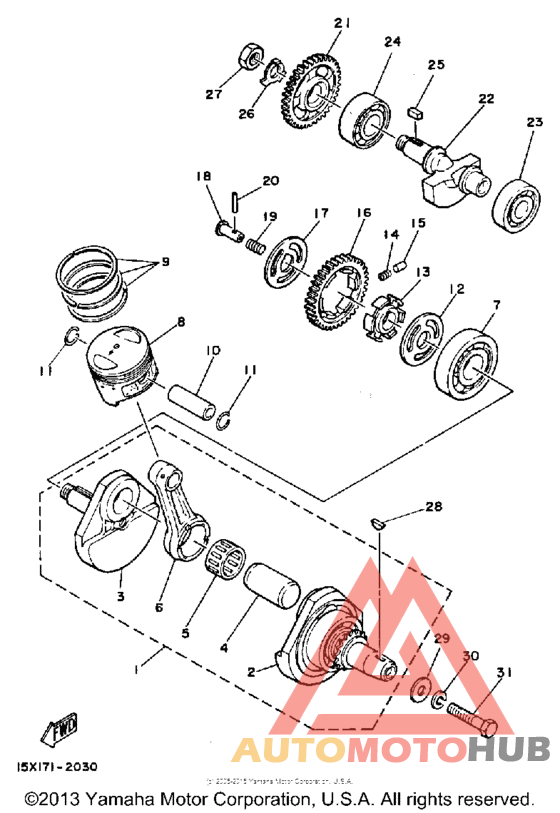Коленчатый вал и Поршень