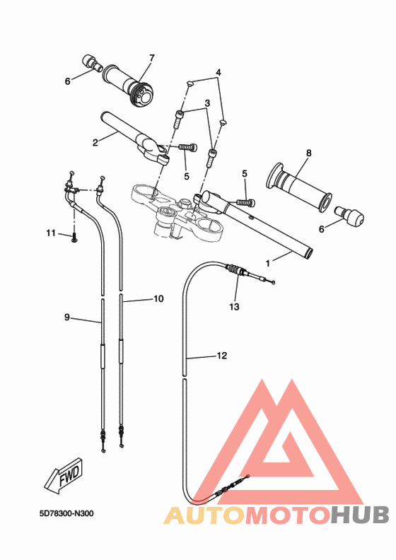 Steering handle & cable