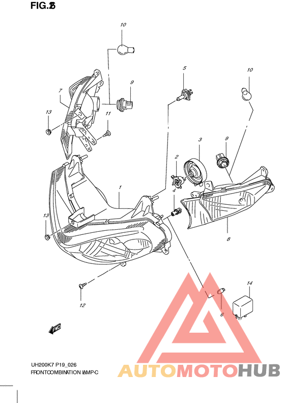 Front combination lamp