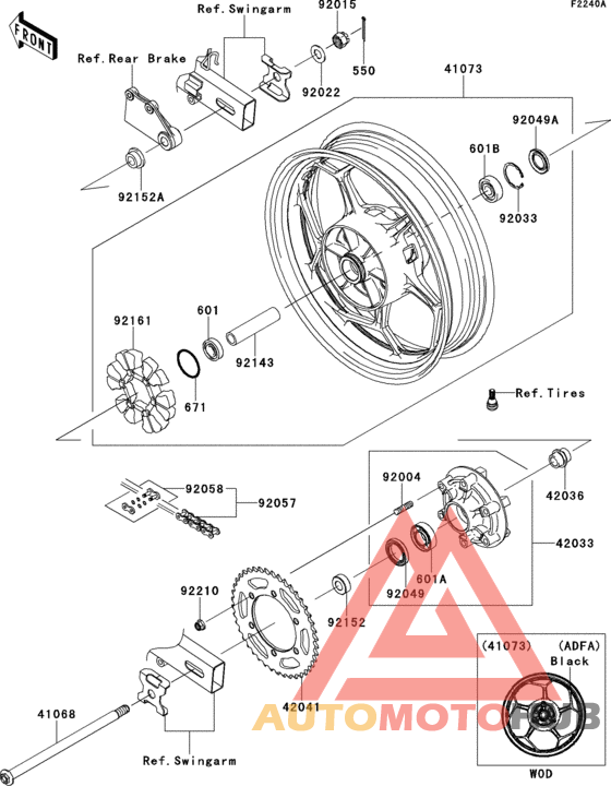 Rear wheel/chain(1/2)(adfa)(ca,us)