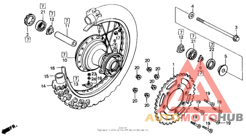 Rear wheel 84-86