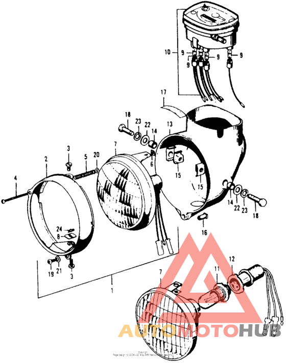Headlight + speedometer