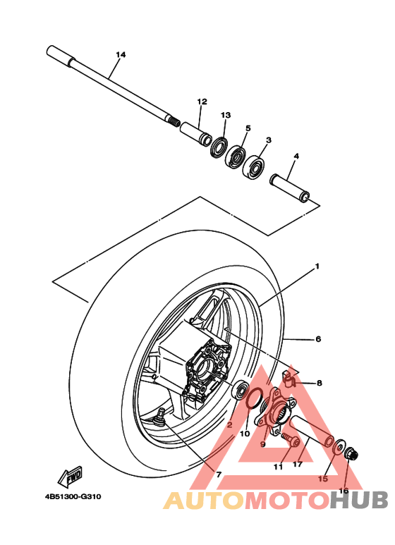 Rear wheel complete assy
