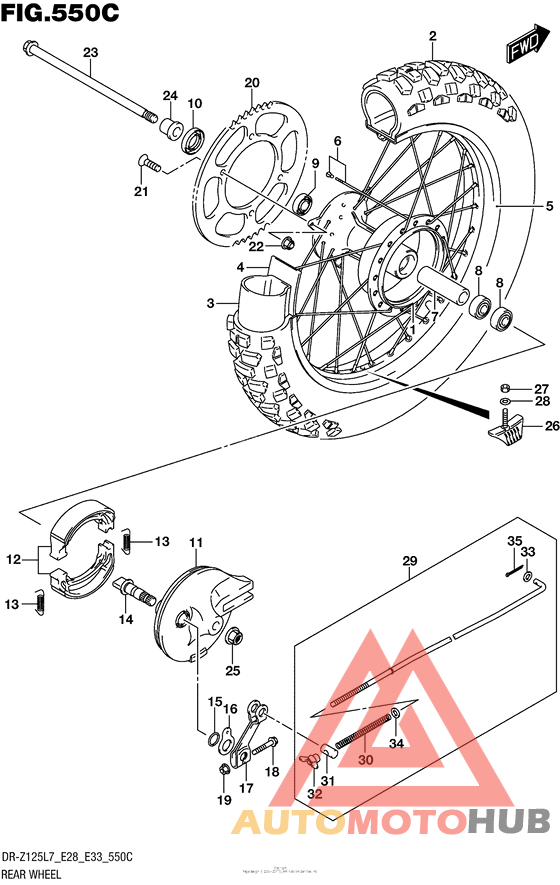 Rear Wheel (Dr-Z125L E33)
