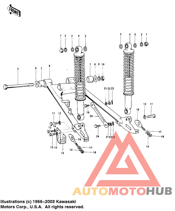 Swing arm/shock absorbers