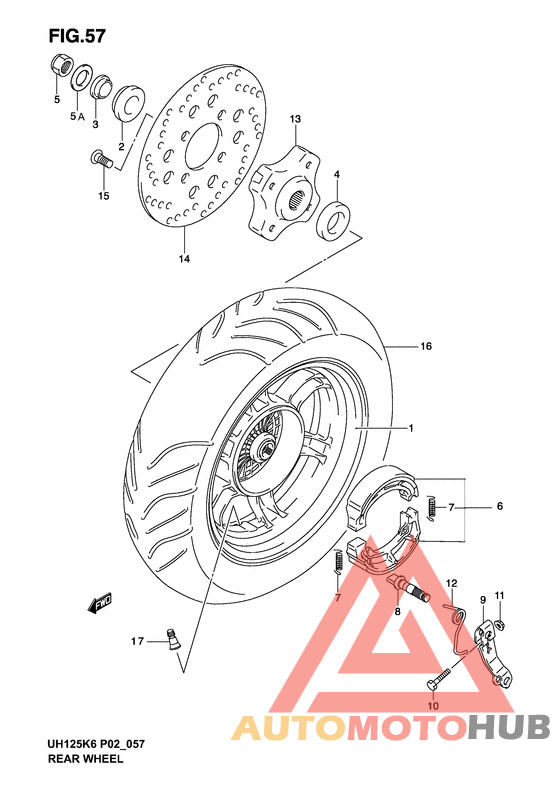 Rear wheel complete assy