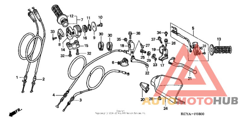Handle lever + switch + cable