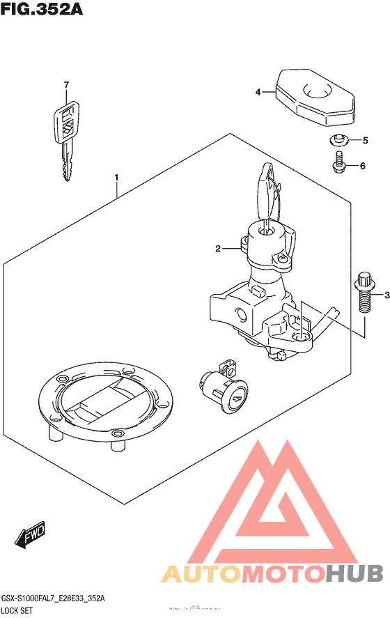 Lock Set (Gsx-S1000Fal7 E28)