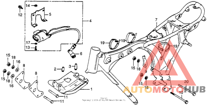 Frame + ignition coil