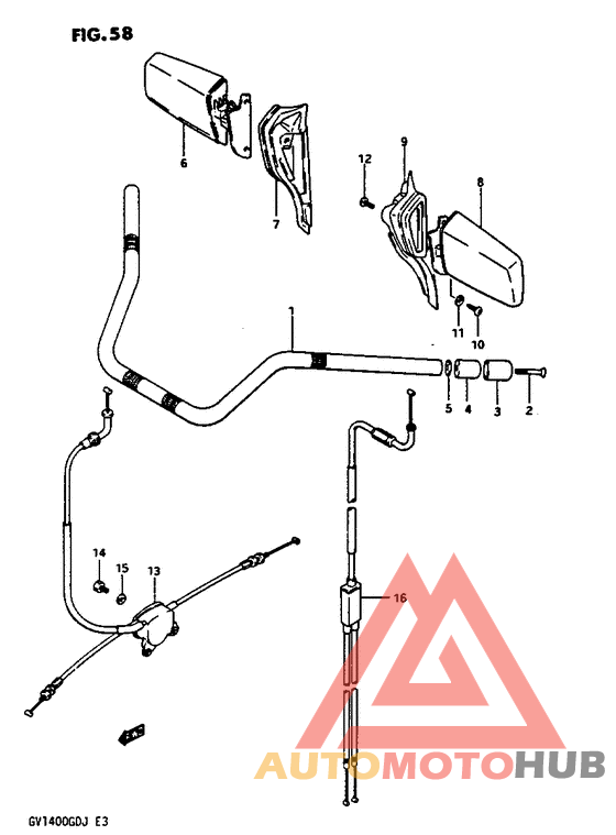 Handlebar-control cable gv1400gdg/gtg