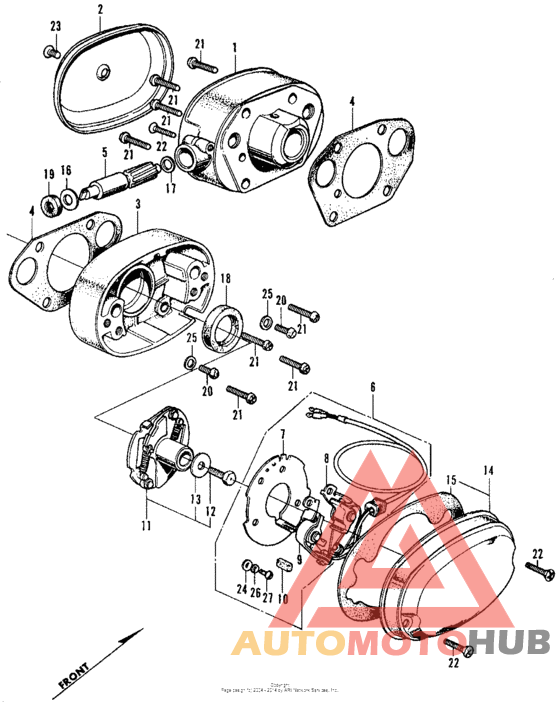 Cylinder head side cover + points + advancer