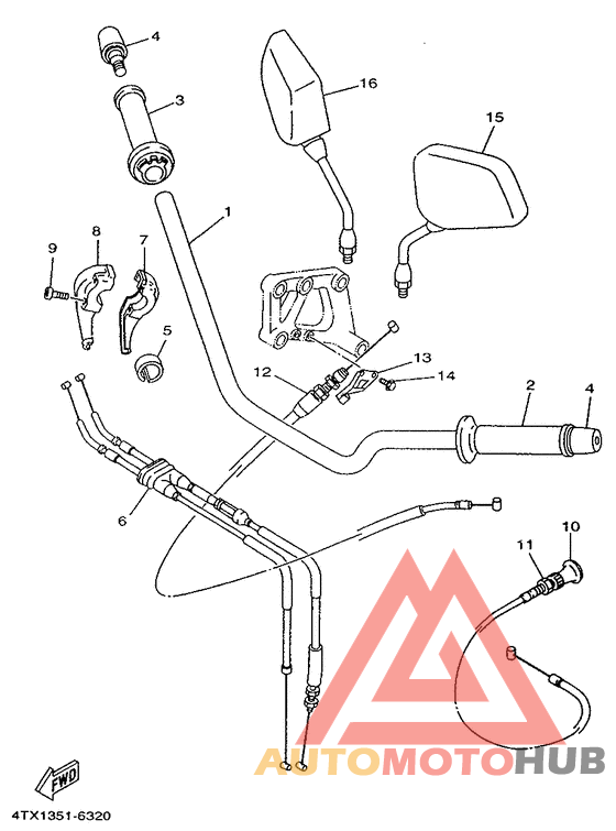 Steering handle. cable