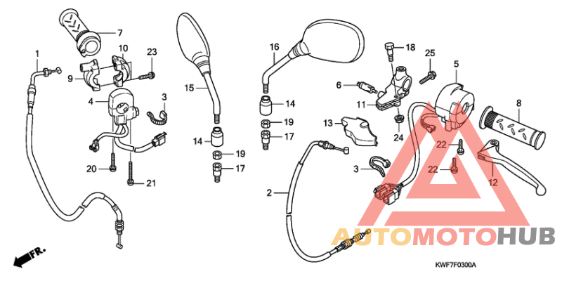 Handle lever/switch/cable