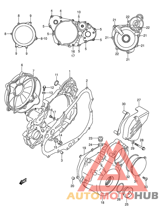 Crankcase cover ass`y  (v