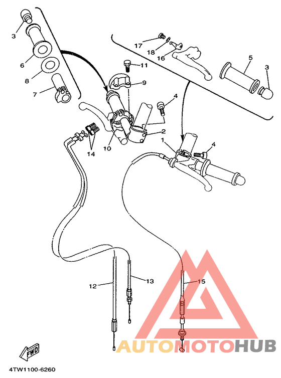 Steering handle. cable