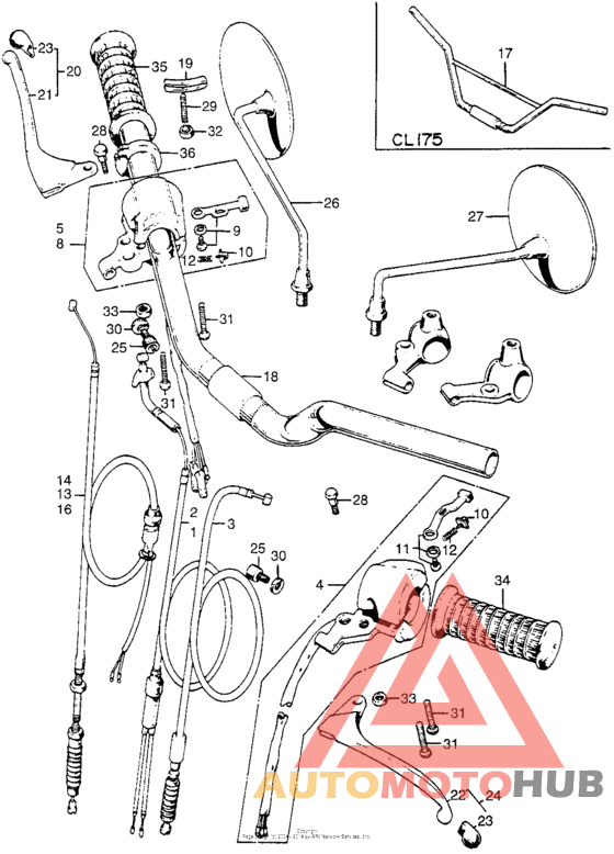Cb/cl175handlebar + switch