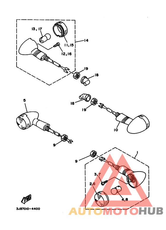 Rear flasher light assy
