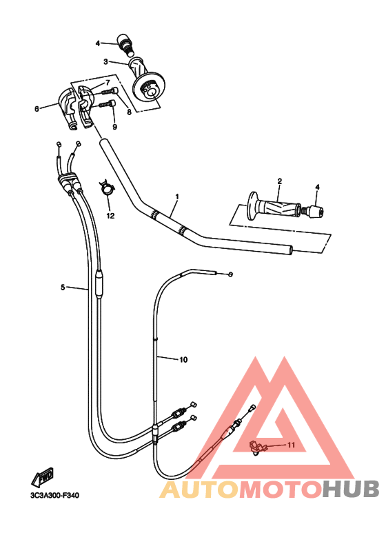 Рулевой рычаг и кабель