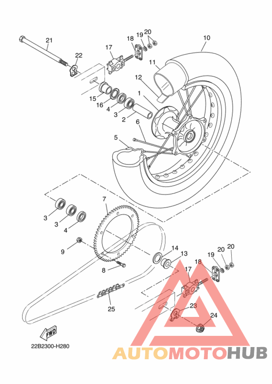 Rear wheel complete assy