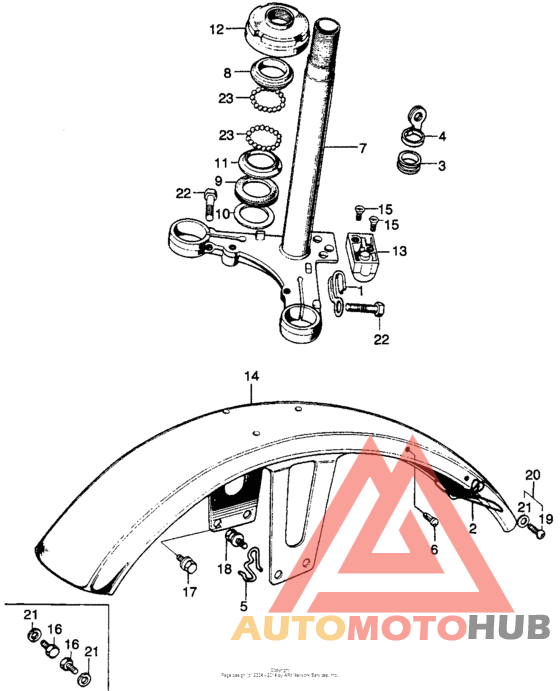 Steering stem + front fender