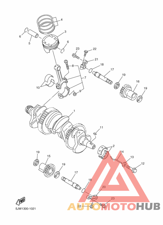 Коленчатый вал и Поршень