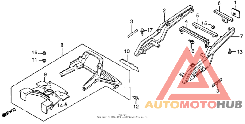 Frame rear cover + grab rail