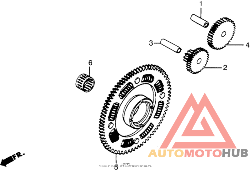 Starting driven gear