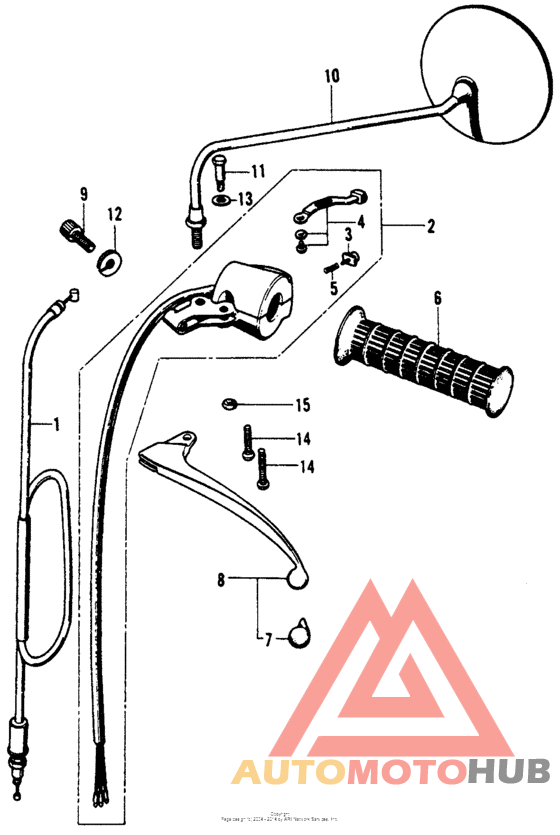 Left handle switch + left lever + left cable