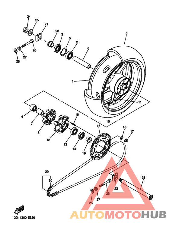 Rear wheel complete assy