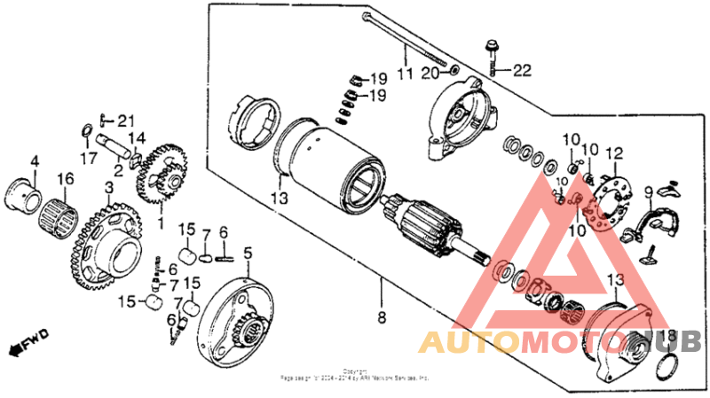 Starter motor + starter clutch
