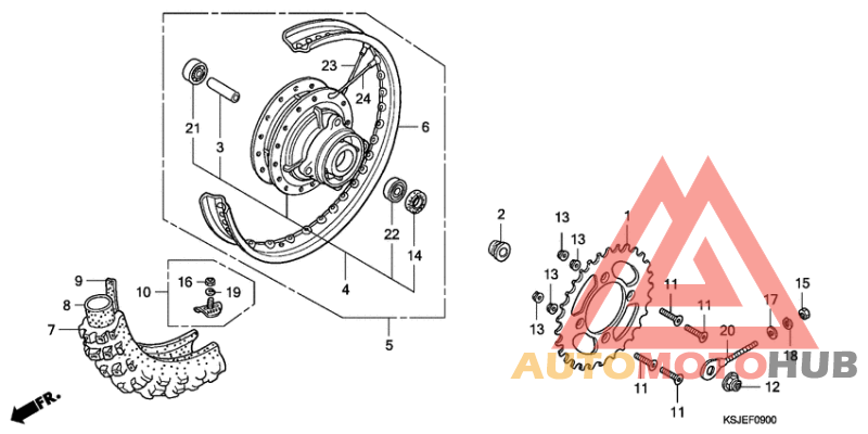Rear wheel complete assy
