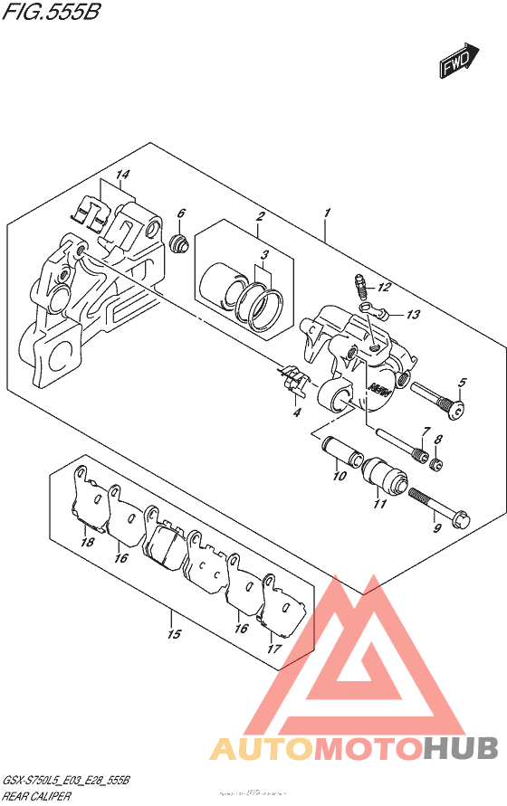 Rear Caliper (Gsx-S750Al5 E28)