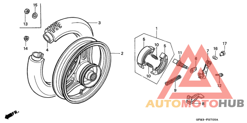 Rear wheel complete assy