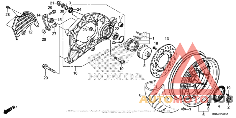 Rear Wheel + Swingarm (Ac)