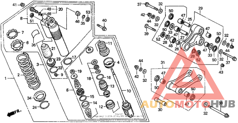 Rear shock absorber 98-99
