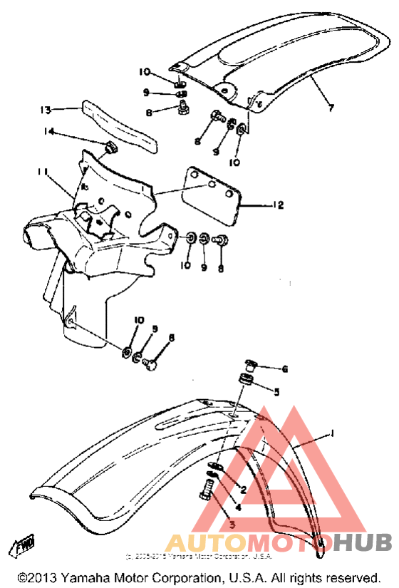 Front fender-rear fender