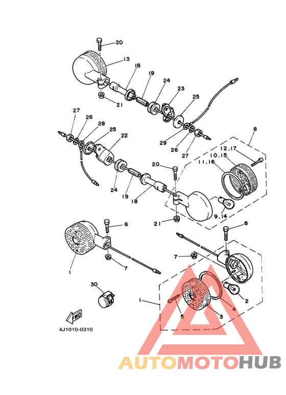 Rear flasher light assy