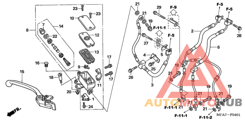 Fr. brake master cylinder