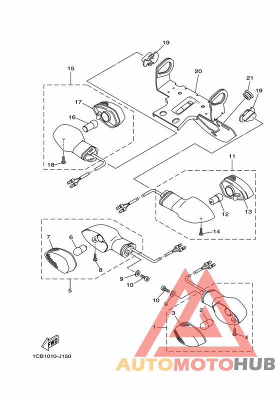 Rear flasher light assy
