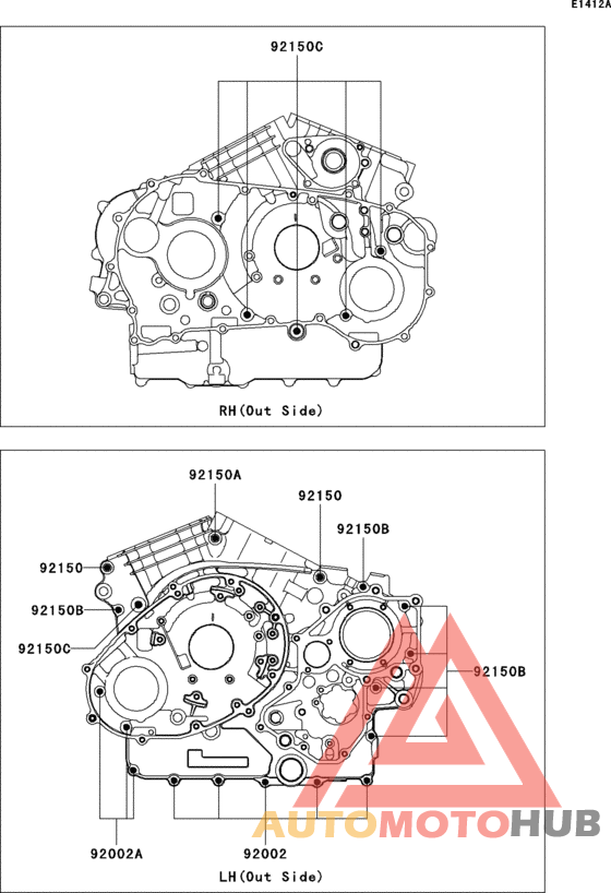 Crankcase bolt pattern(a3h)