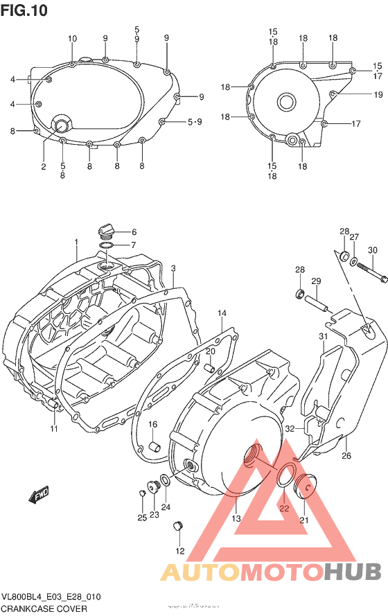 Crankcase Cover (Vl800Bl4 E03)