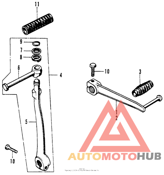 Change pedal + kick starter arm