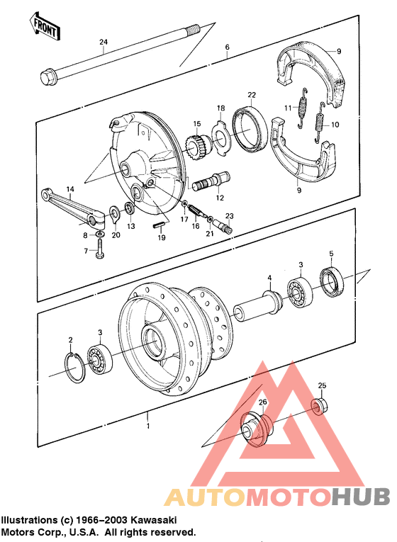 Front hub/brake